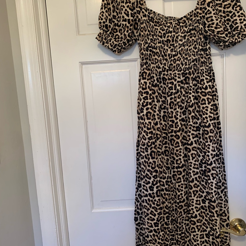 Leopard Print Midi Dress